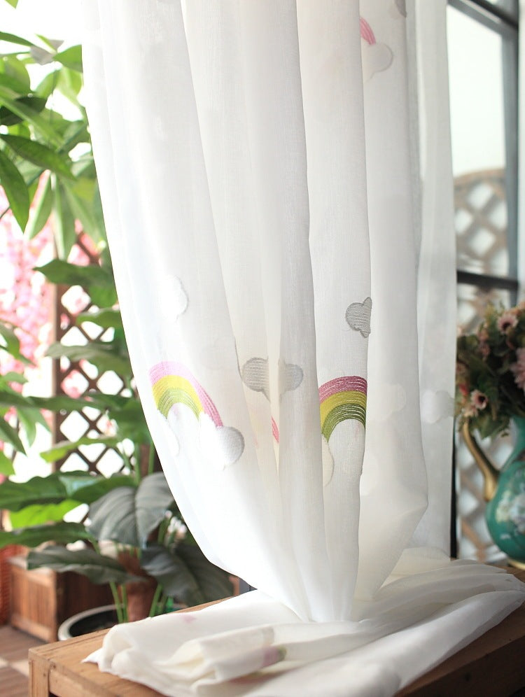 Pastel Rainbow Mesh Curtains.