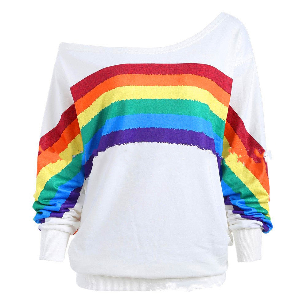 Dreamsplice Rainbow Cold Shoulder Sweater