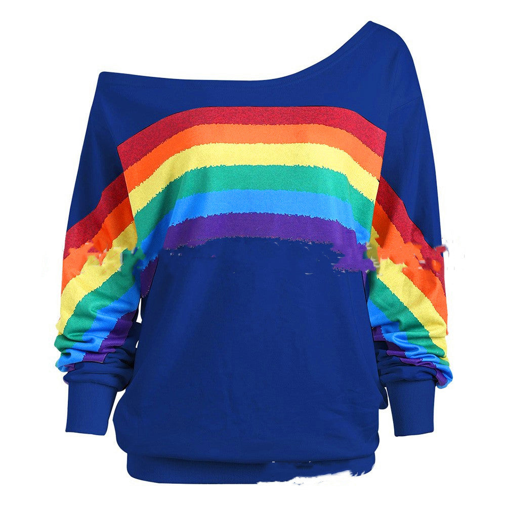 Dreamsplice Rainbow Cold Shoulder Sweater