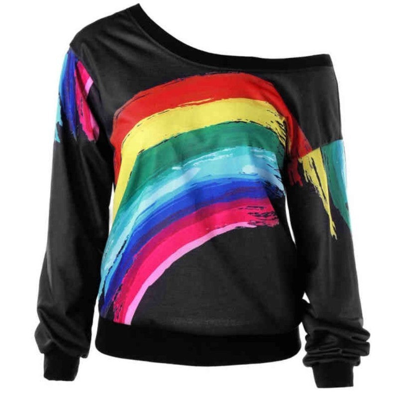 Dreamsplice Rainbow Cold Shoulder Sweater