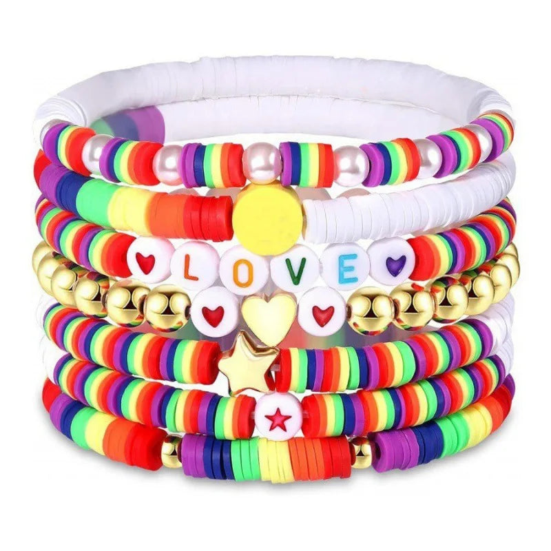 Love Wins Rainbow Beaded Pride Bracelet.