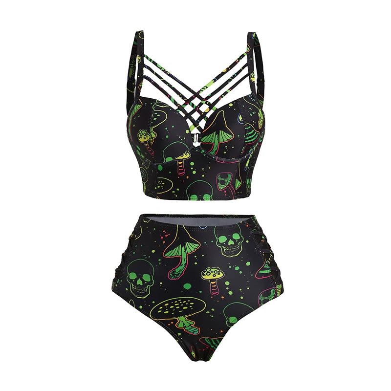 Galaxy Shroom Crisscross Bikini Set