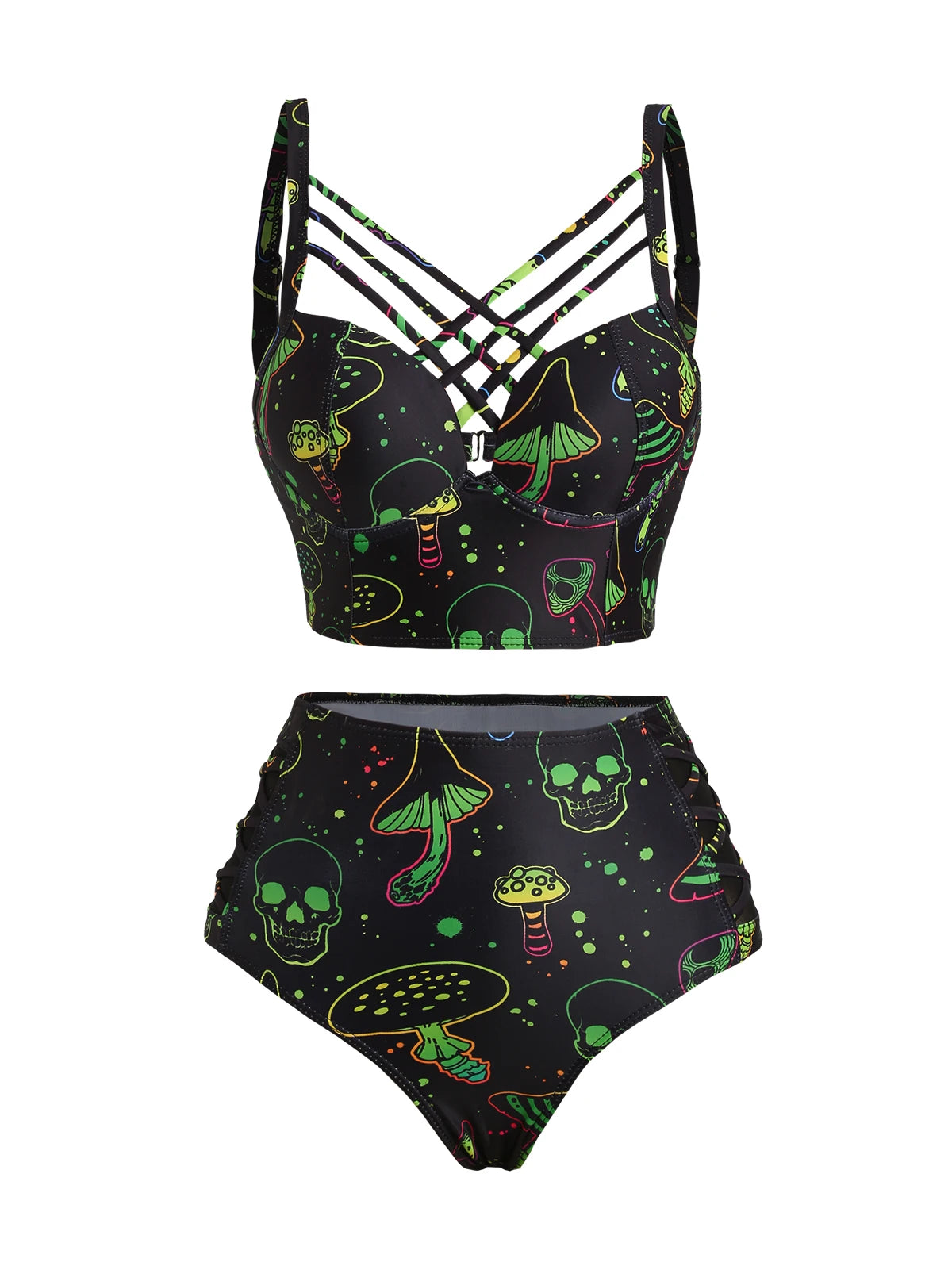 Galaxy Shroom Crisscross Bikini Set