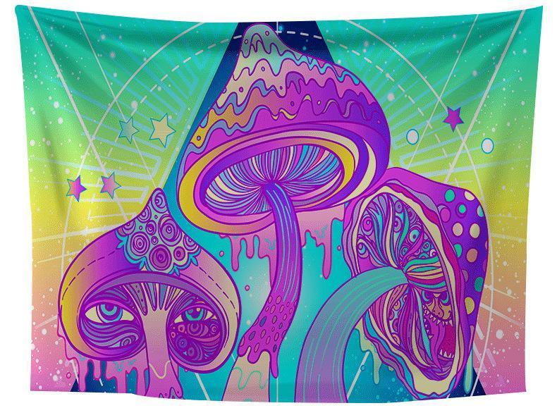 Psychedelic Shroomscape Tapestry.