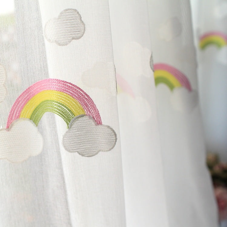 Pastel Rainbow Mesh Curtains.