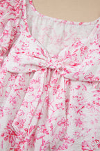 Blueberry Bloom Blouse — Ruffle & Bow Back.