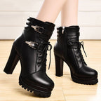 London Luxe Platform Boots | British-Inspired Thick Heel Statement Boots