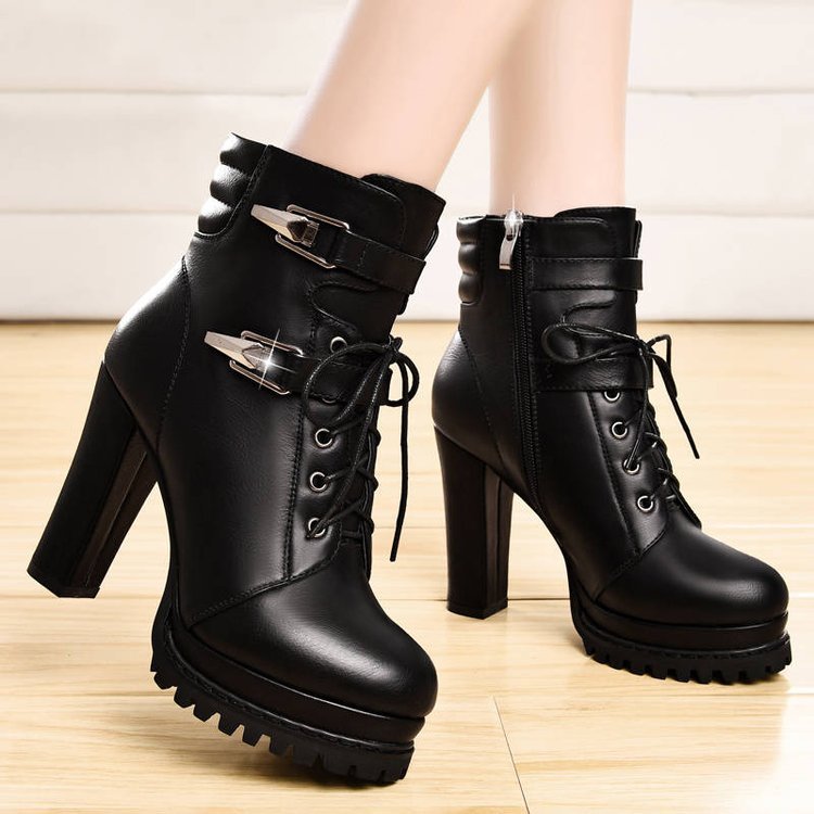 London Luxe Platform Boots | British-Inspired Thick Heel Statement Boots