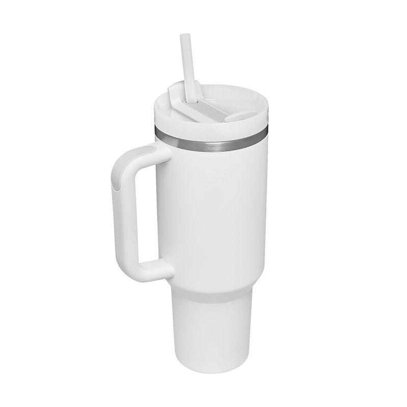 Heart Sip 40oz Insulated Tumbler | Spill-Proof Stainless Steel Travel Cup with Straw & Handle