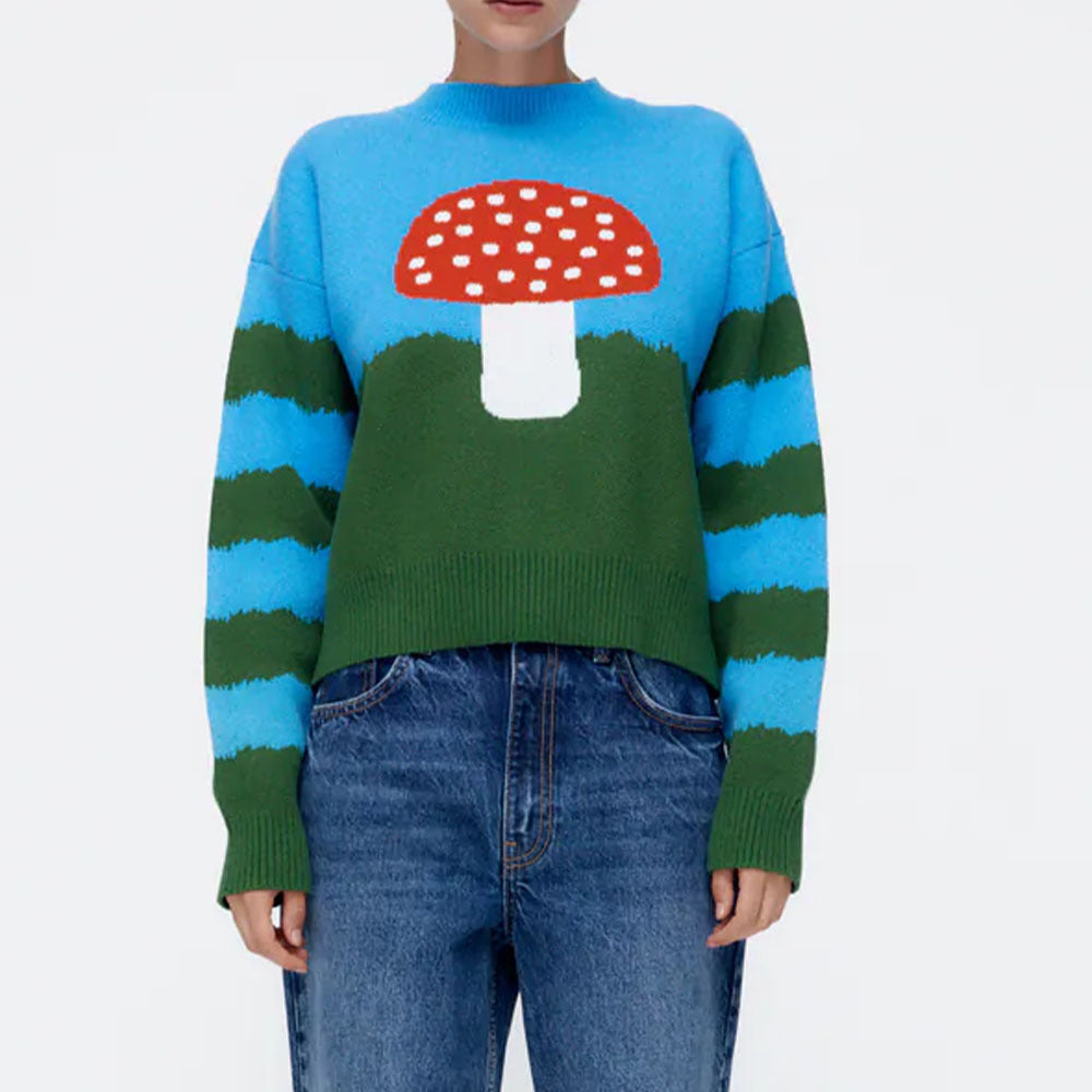 Mushroom Meadows Knit Sweater