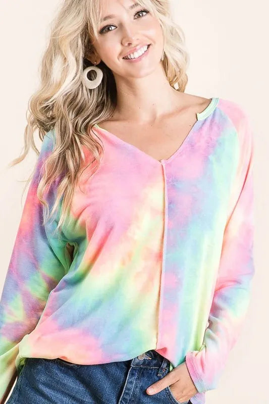 BiBi Long Sleeve Tie Dye Shirt