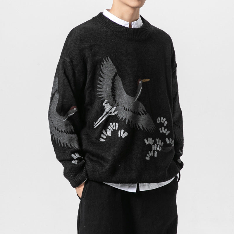 Retro Chirp Crew – Vintage Bird Sweater