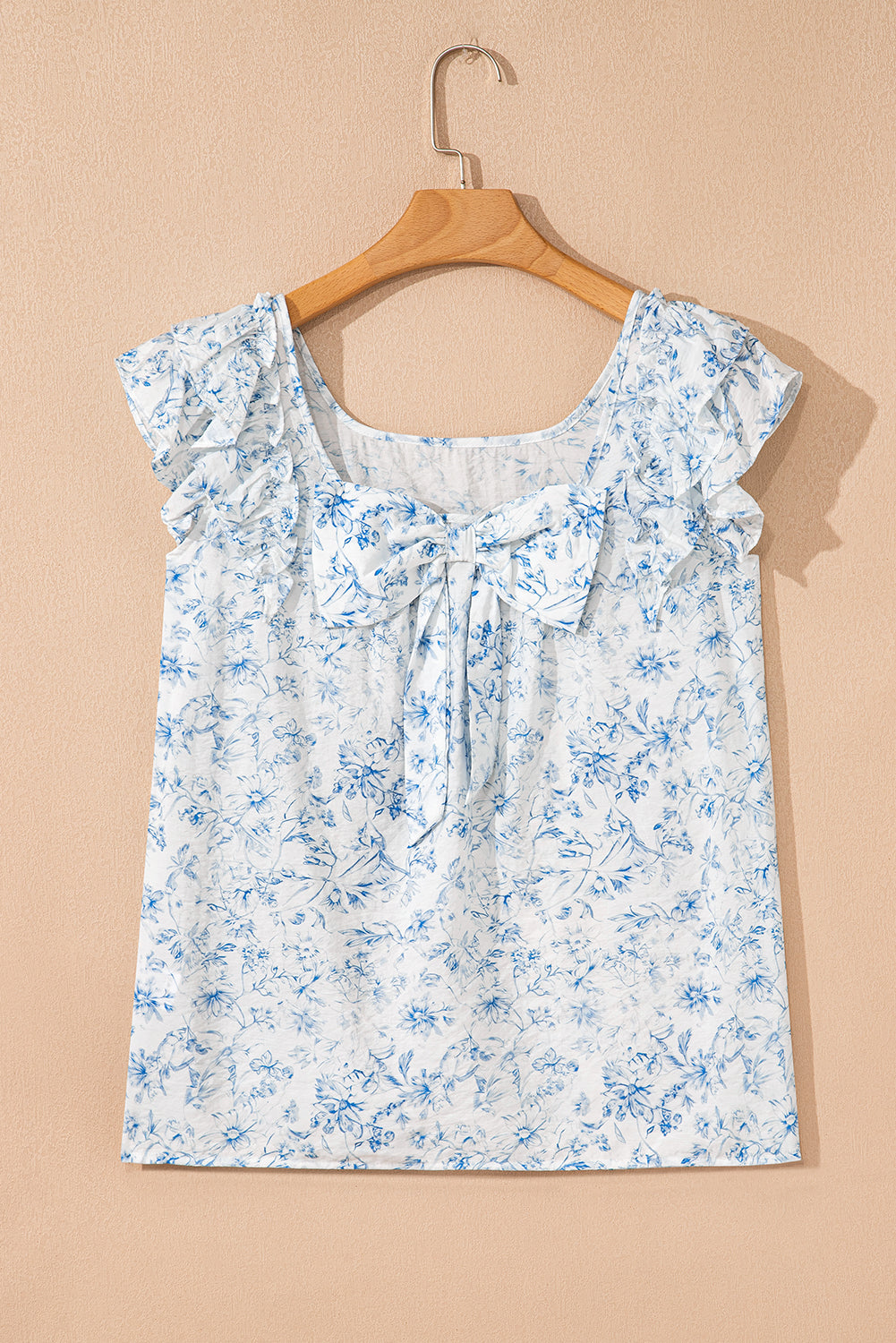 Blueberry Bloom Blouse — Ruffle & Bow Back.