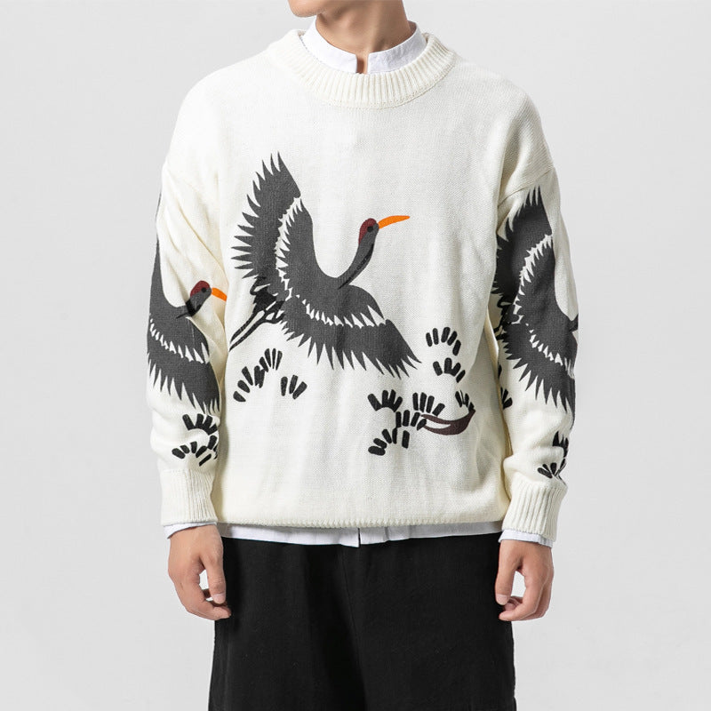 Retro Chirp Crew – Vintage Bird Sweater