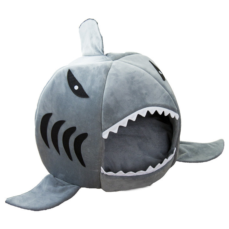 Shark Snuggle Cave Bed | Plush Nest for Small Pets