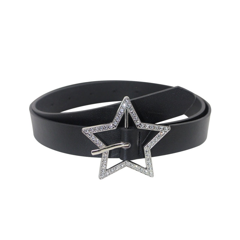 Spicy Girl Star Buckle Belt | Y2K PU Leather Waist Belt