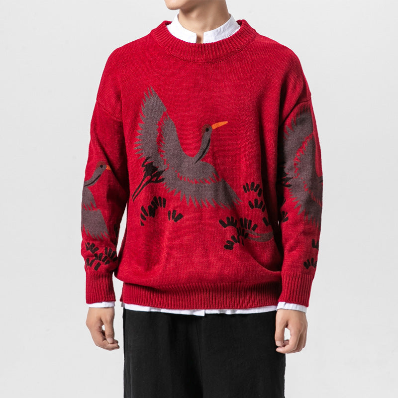 Retro Chirp Crew – Vintage Bird Sweater