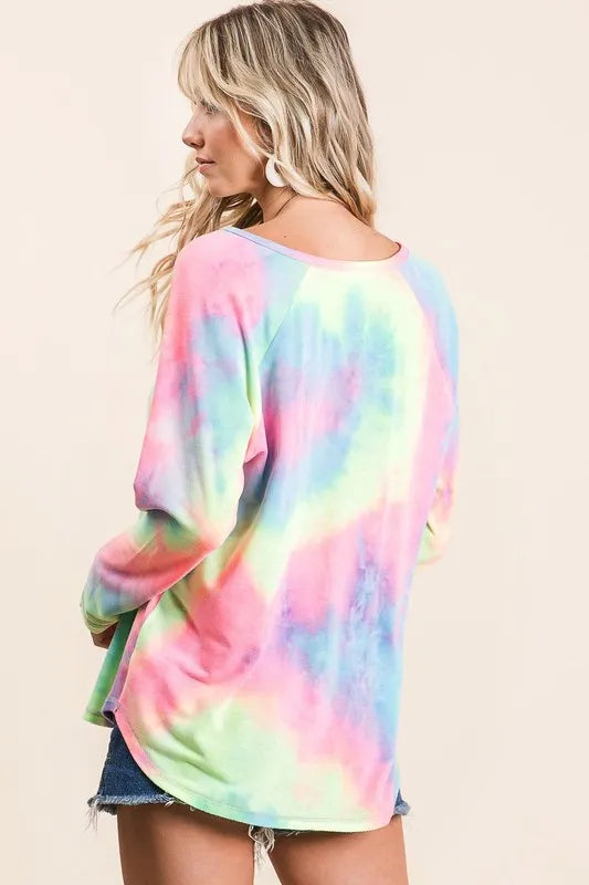 BiBi Long Sleeve Tie Dye Shirt