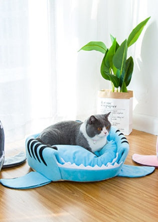 Shark Snuggle Cave Bed | Plush Nest for Small Pets