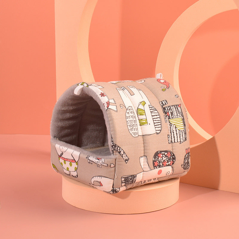 Snuggle Tales Plush Hamster Nest | Soft Cotton Hideaways in Cute Animal Styles
