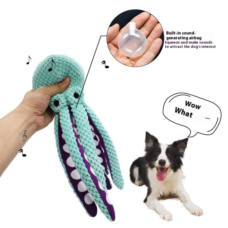 Squeakapus Plush Pet Toy | Colorful Octopus with Squeaker