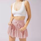 Lace-Up Lucky Mini Skirt | High Waist Pleated Sport Skirt