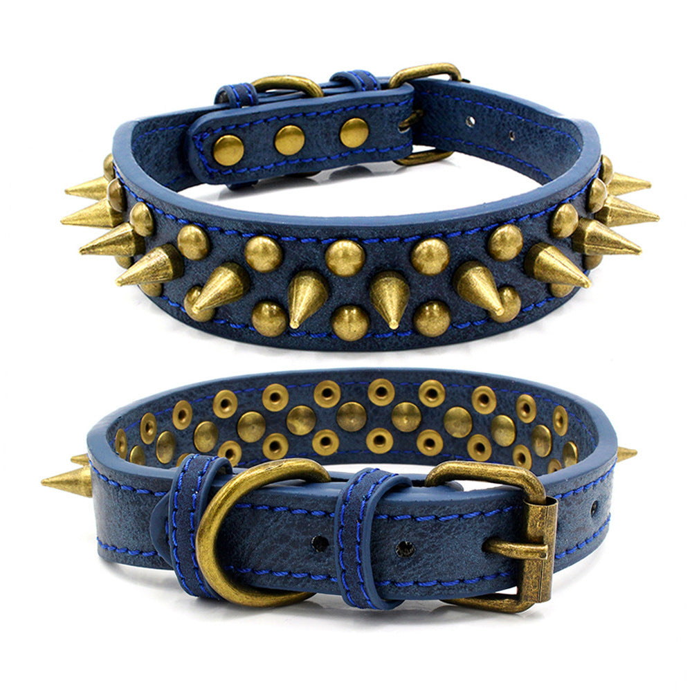 Rust & Rose Studded Pet Collar | Bronze Rivet PU