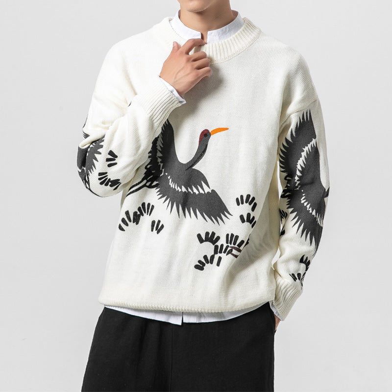Retro Chirp Crew – Vintage Bird Sweater