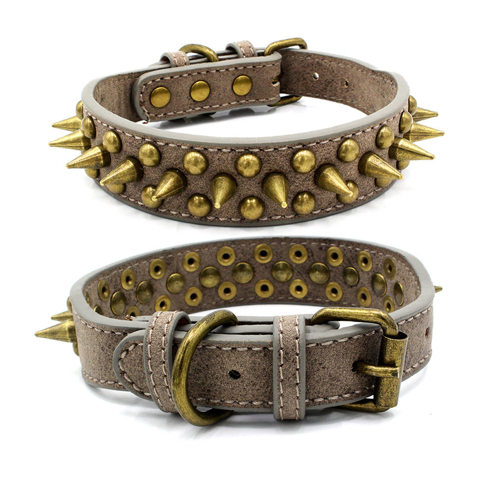 Rust & Rose Studded Pet Collar | Bronze Rivet PU