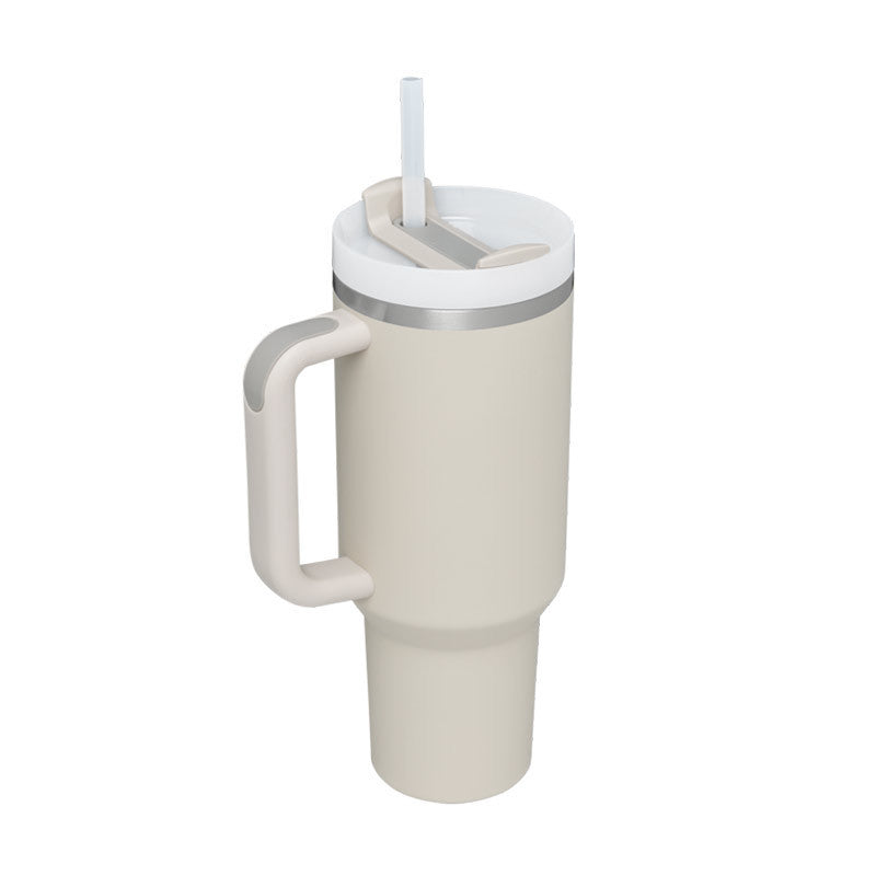 Heart Sip 40oz Insulated Tumbler | Spill-Proof Stainless Steel Travel Cup with Straw & Handle