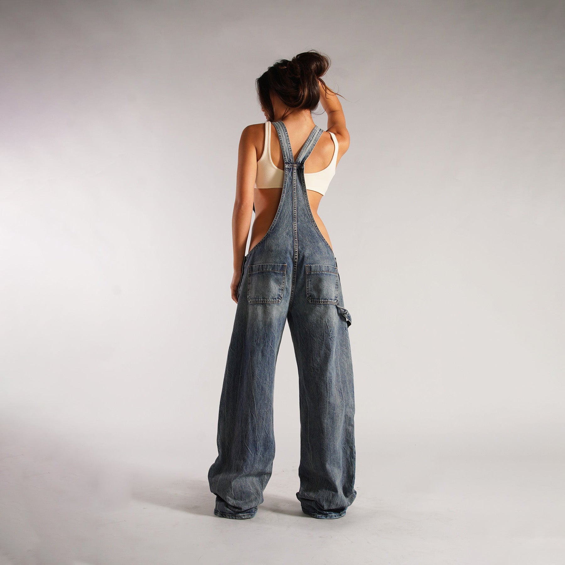 Retro Zip Denim Overalls | Y2K Suspender Streetwear