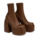 Sky Stomp Chunky Platform Boots | High Heel Side-Zip