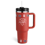 Heart Sip 40oz Insulated Tumbler | Spill-Proof Stainless Steel Travel Cup with Straw & Handle