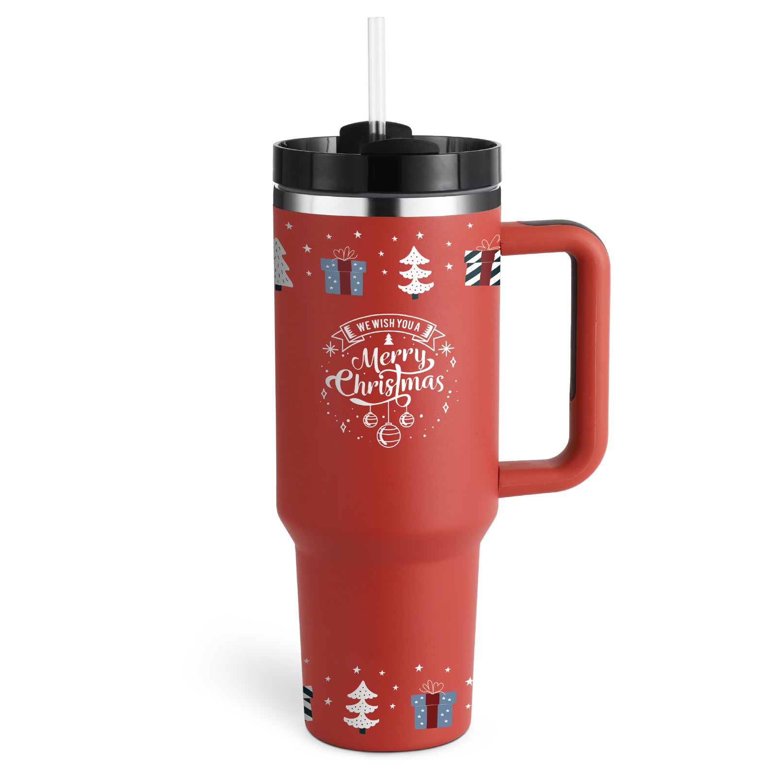 Heart Sip 40oz Insulated Tumbler | Spill-Proof Stainless Steel Travel Cup with Straw & Handle
