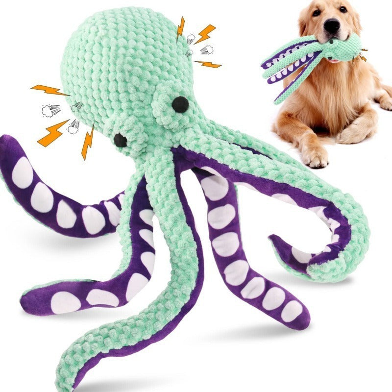 Squeakapus Plush Pet Toy | Colorful Octopus with Squeaker