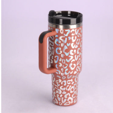 Heart Sip 40oz Insulated Tumbler | Spill-Proof Stainless Steel Travel Cup with Straw & Handle