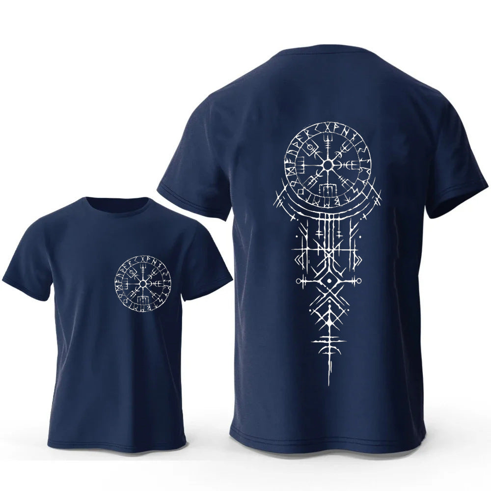 Viking Rune Compass Nordic Sigil Tee | Graphic Cotton T-Shirt