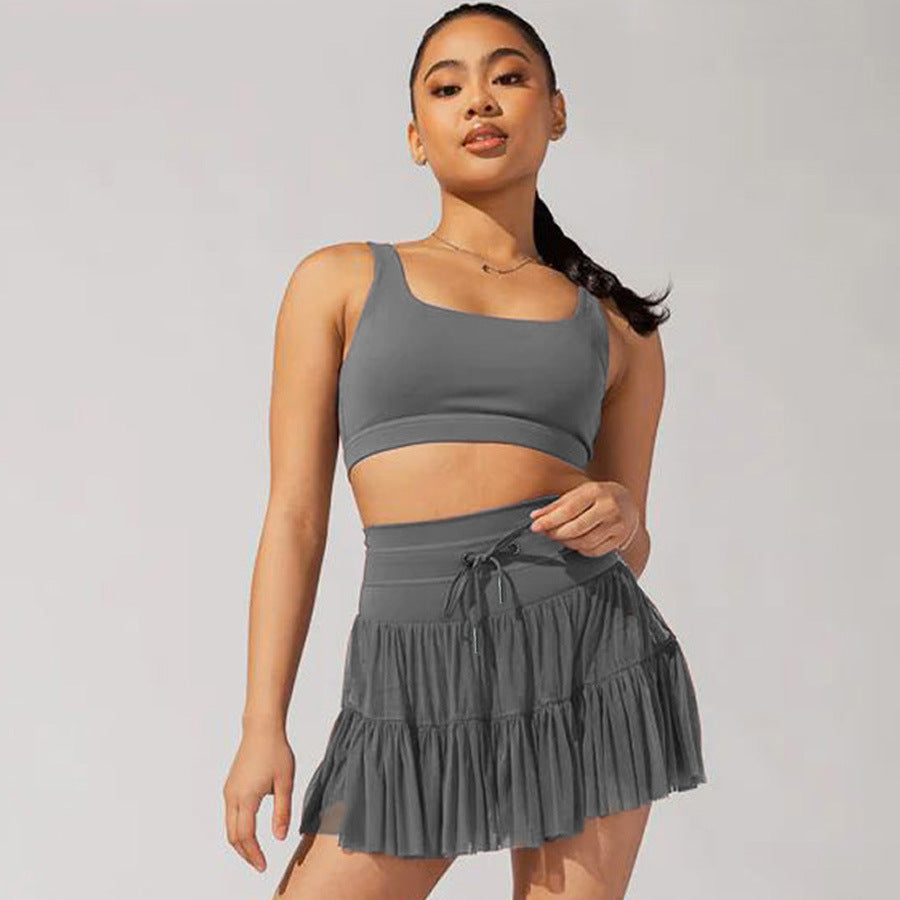 Lace-Up Lucky Mini Skirt | High Waist Pleated Sport Skirt