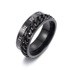 Spin Link Chain Ring | Rotatable Titanium Steel