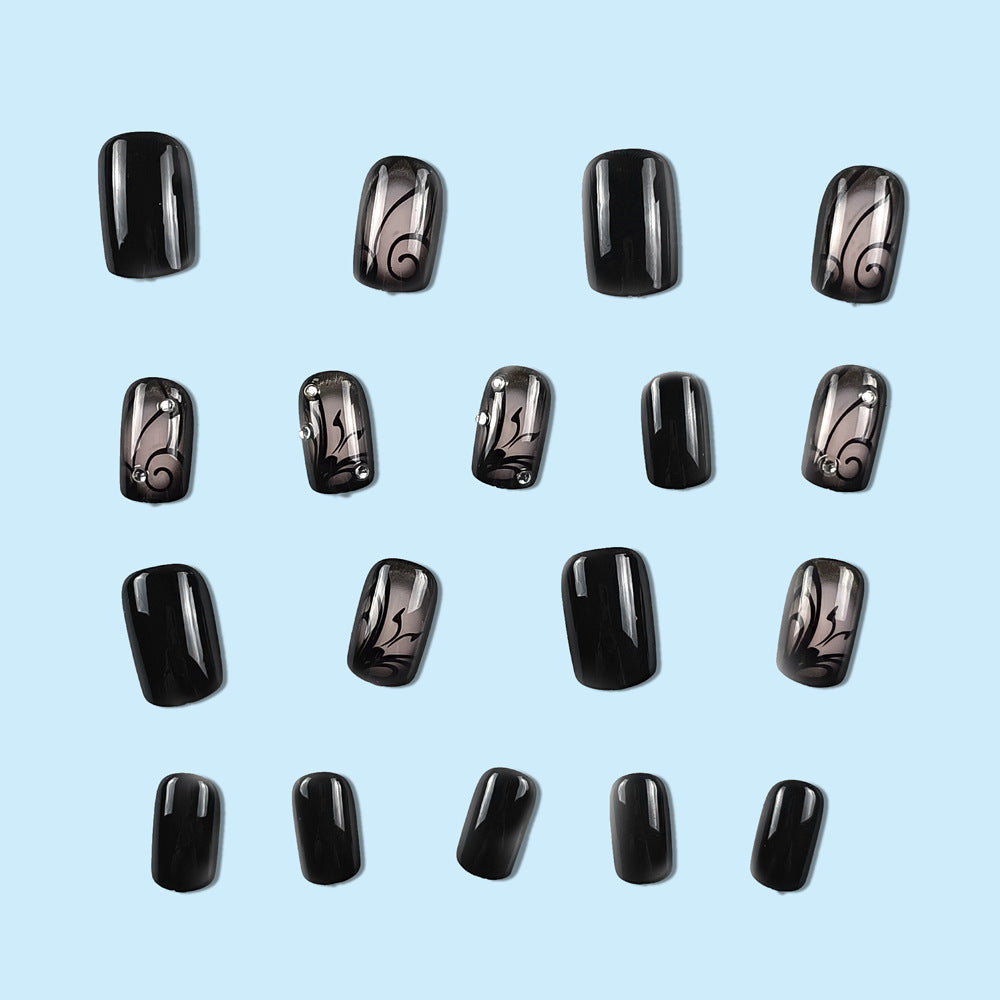 Black Vine Press-On Nails