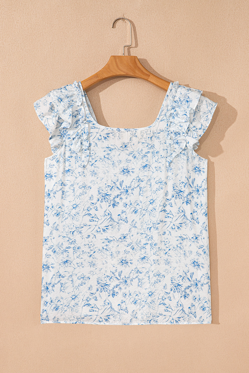 Blueberry Bloom Blouse — Ruffle & Bow Back.