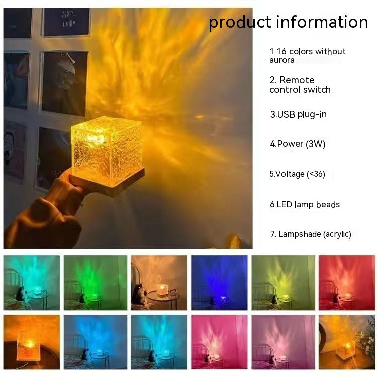 Dream Drift Ripple Lamp | 16-Color LED Water Light Crystal Projection