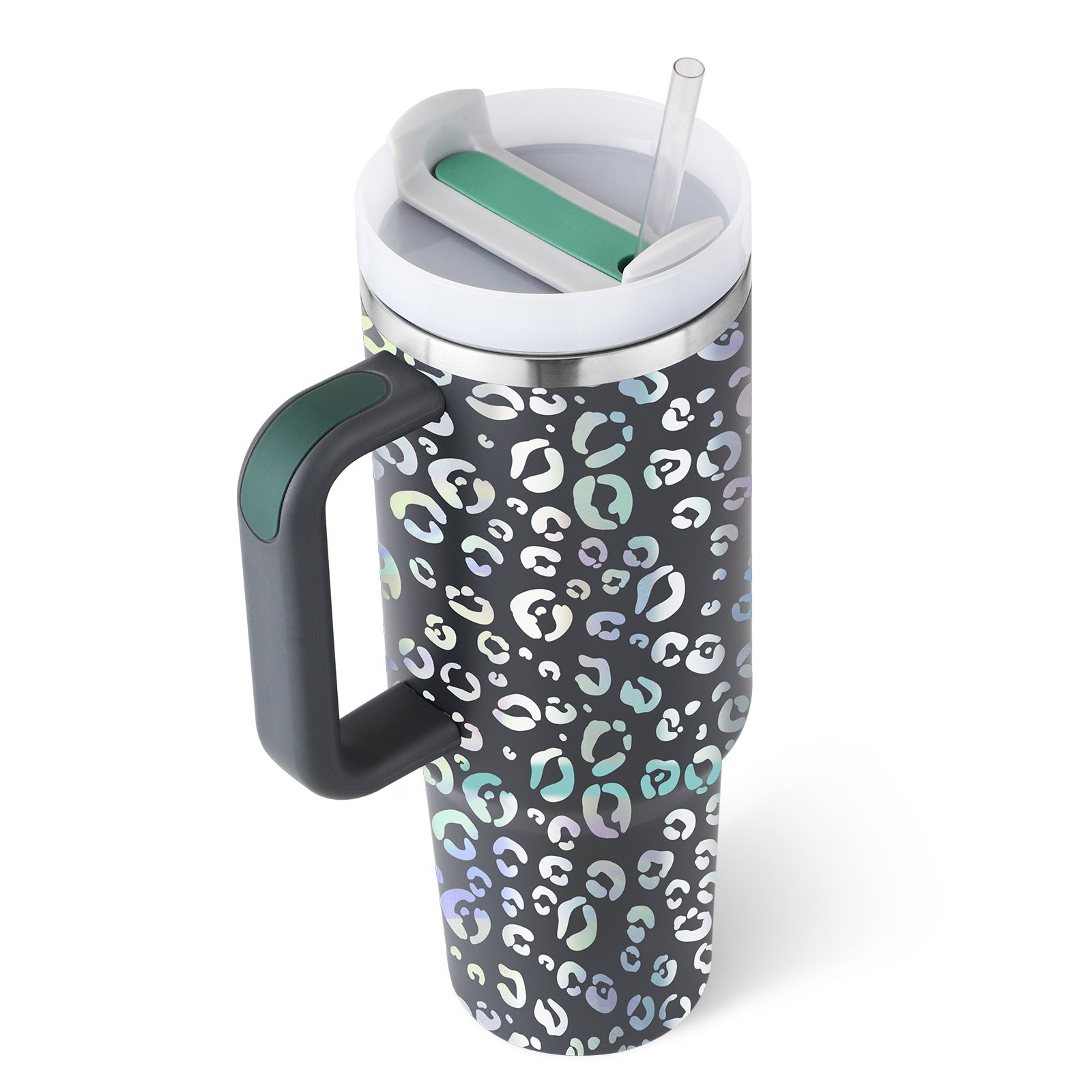 Heart Sip 40oz Insulated Tumbler | Spill-Proof Stainless Steel Travel Cup with Straw & Handle