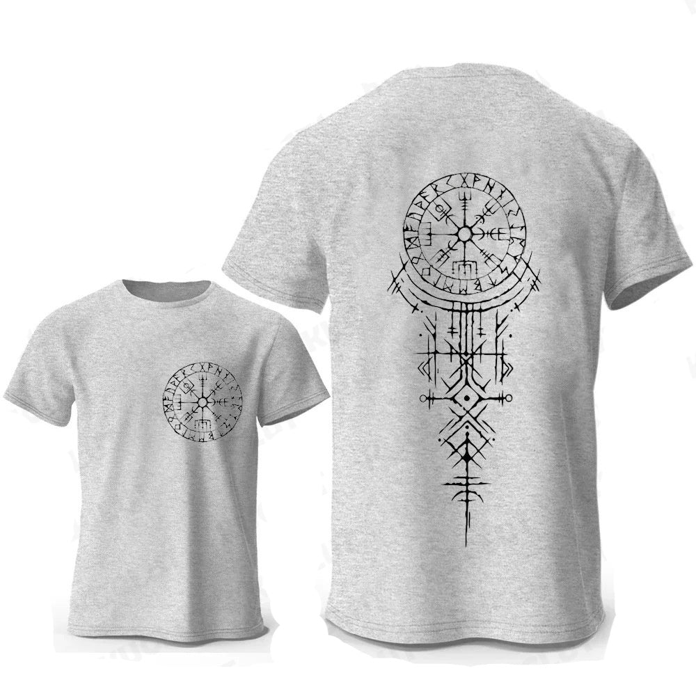 Viking Rune Compass Nordic Sigil Tee | Graphic Cotton T-Shirt