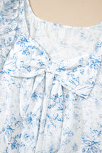 Blueberry Bloom Blouse — Ruffle & Bow Back.