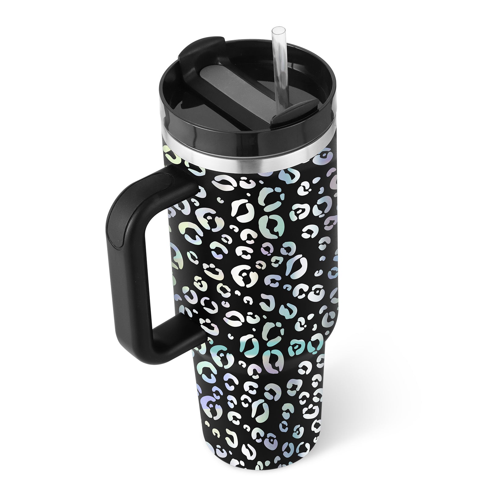 Heart Sip 40oz Insulated Tumbler | Spill-Proof Stainless Steel Travel Cup with Straw & Handle