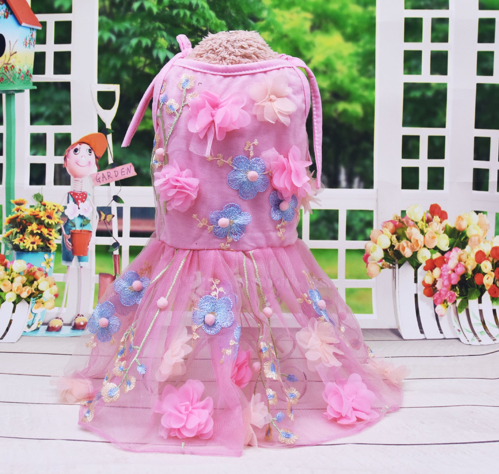 LaceDream Pink Sling Dress | Delicate Cotton Dress for Pets
