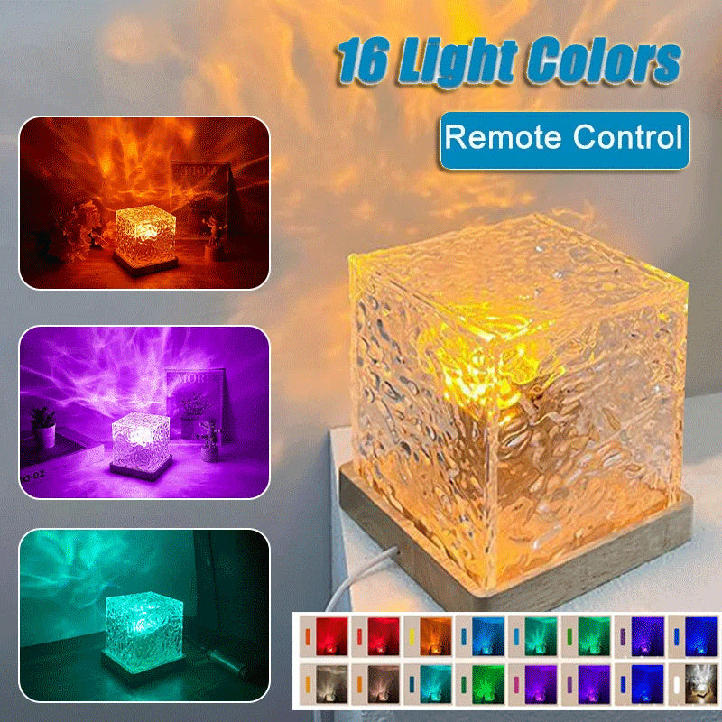 Dream Drift Ripple Lamp | 16-Color LED Water Light Crystal Projection