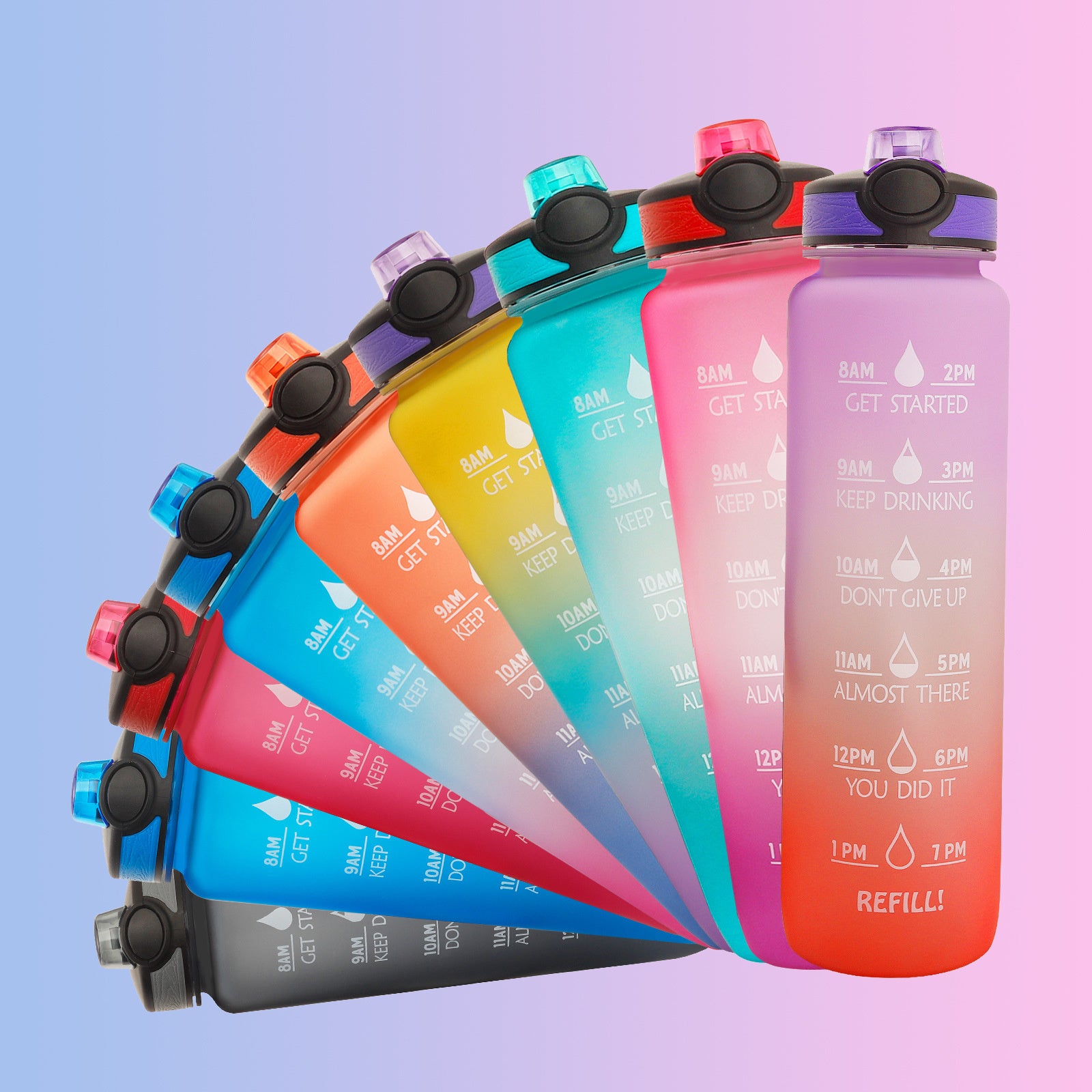 Hydrate Glow Time Marker Bottle | 1L Motivational Water Bottle