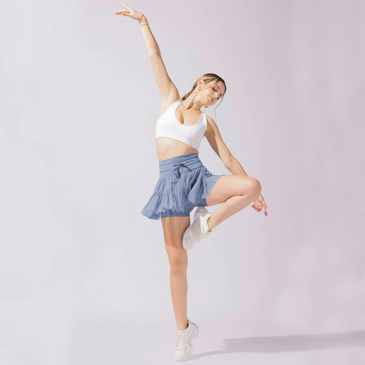 Lace-Up Lucky Mini Skirt | High Waist Pleated Sport Skirt